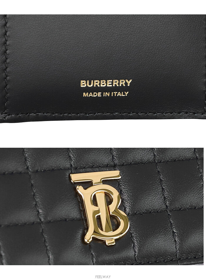 BURBERRY Tri-fold Roller Quilting Folding Wallet Black 8062372