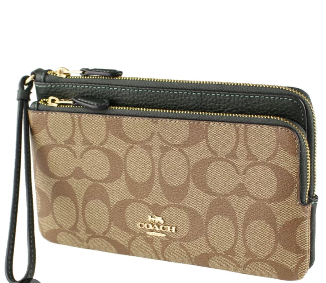 COACH C5576/5610 double zip wallet/wristlet