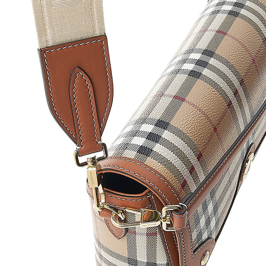 Burberry Briar Brown Ladies check-pattern top handle bag Crossbody 8092048