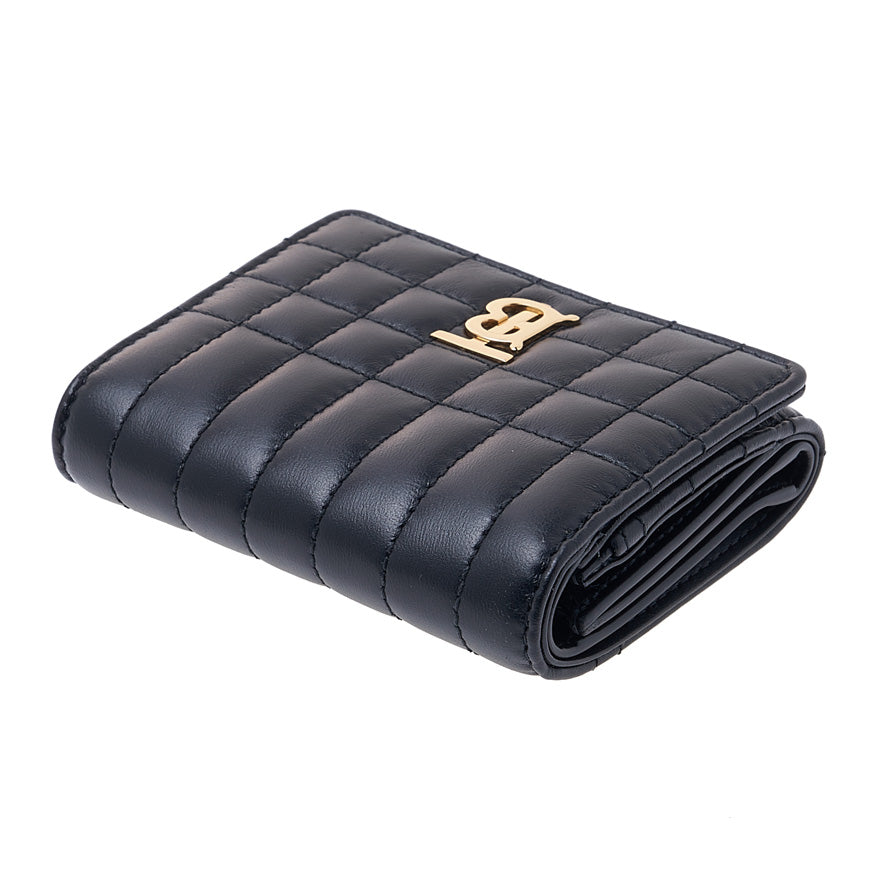 BURBERRY Tri-fold Roller Quilting Folding Wallet Black 8062372