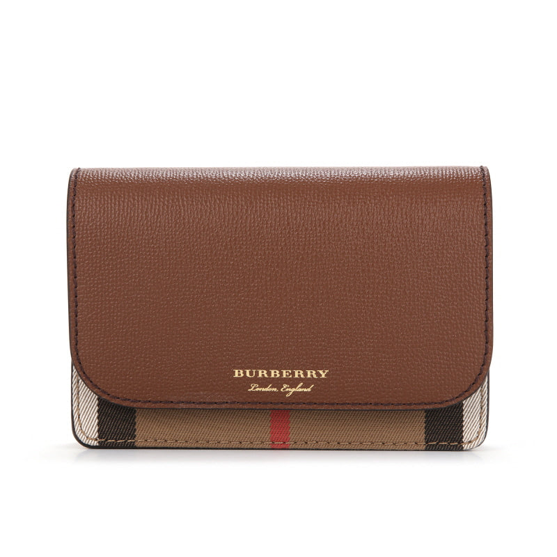 Burberry Hampshire Derby House Check Leather Cross Body Bag Wallet with Strap