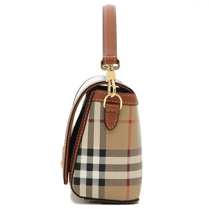 Burberry Briar Brown Ladies check-pattern top handle bag Crossbody 8092048