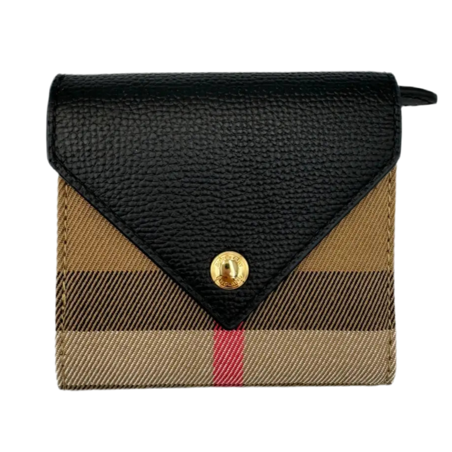 BURBERRY Grainy Calfskin Vintage Check Lila Tri-Fold Wallet 80731451/80731471