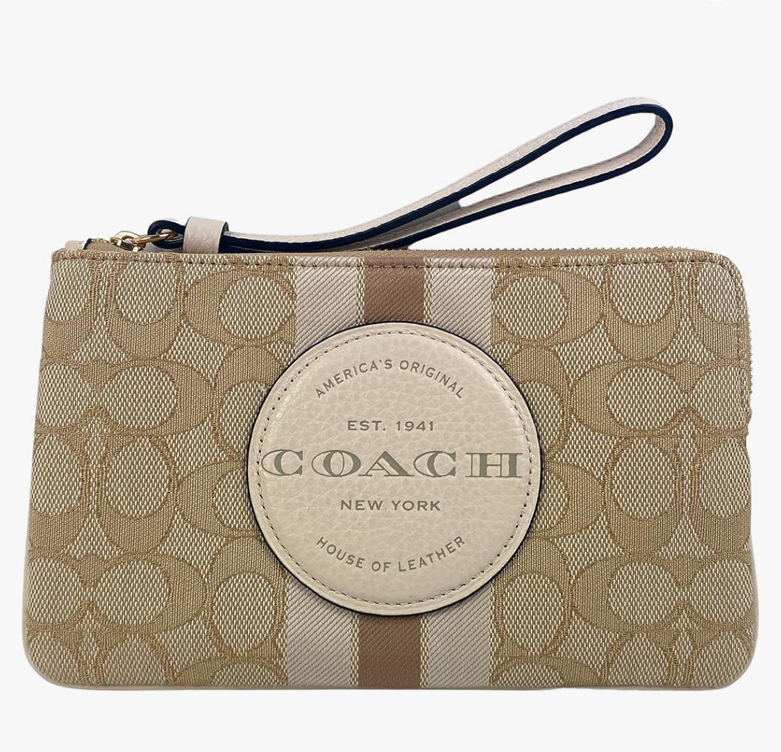 Coach Large Wristlet Signature Canvas/Leather
