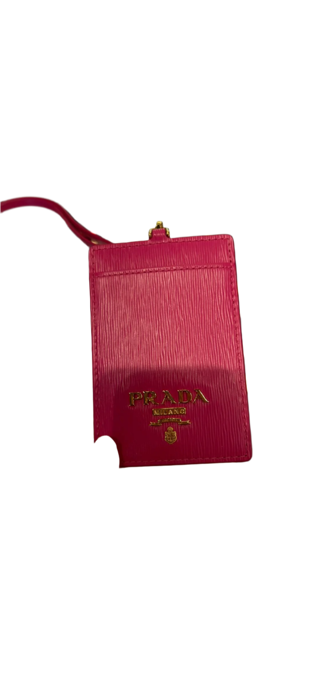 Prada Vitello Move Leather Card Case Badge Holder Wallet 1MC007