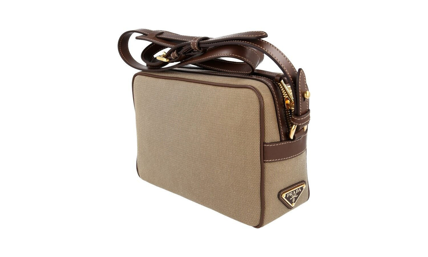 Prada Jacquard Logo Camera Bag Corda Bruciato 1BH089