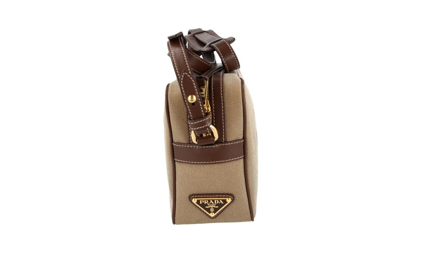 Prada Jacquard Logo Camera Bag Corda Bruciato 1BH089