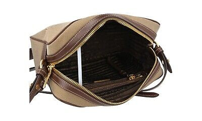 Prada Jacquard Logo Camera Bag Corda Bruciato 1BH089