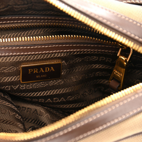 Prada Jacquard Logo Camera Bag Corda Bruciato 1BH089