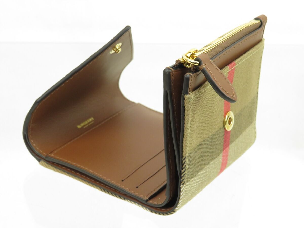 BURBERRY Grainy Calfskin Vintage Check Lila Tri-Fold Wallet 80731451/80731471