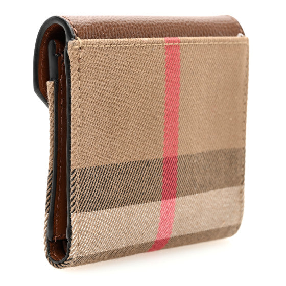BURBERRY Grainy Calfskin Vintage Check Lila Tri-Fold Wallet 80731451/80731471