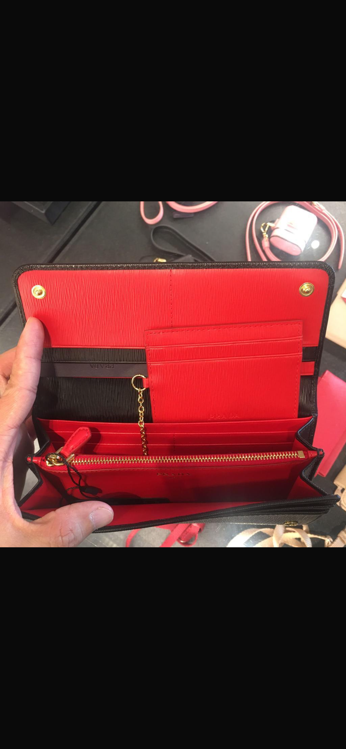 Prada 1MH132 2B6Q F0TMH Long Button Wallet