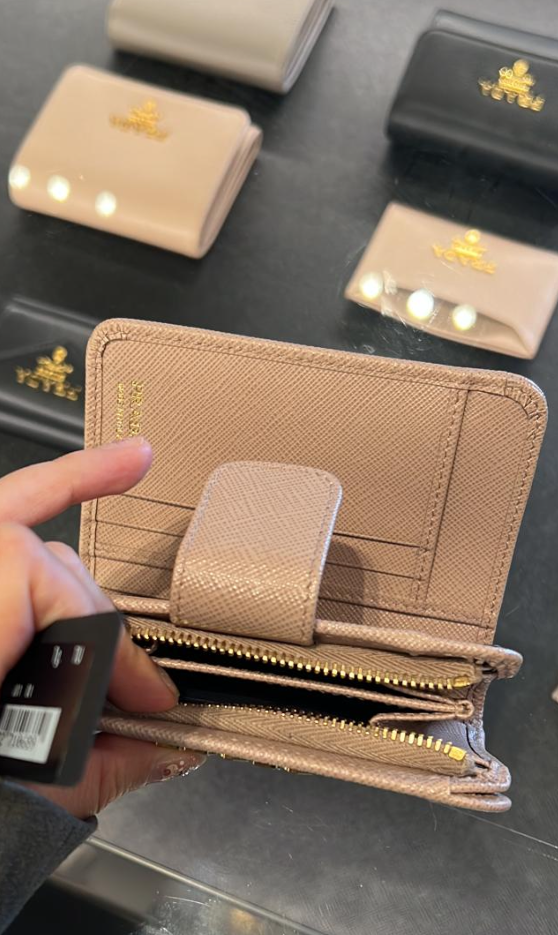 Prada Saffiano Metal Bi-fold Wallet 1ML018 Cipria