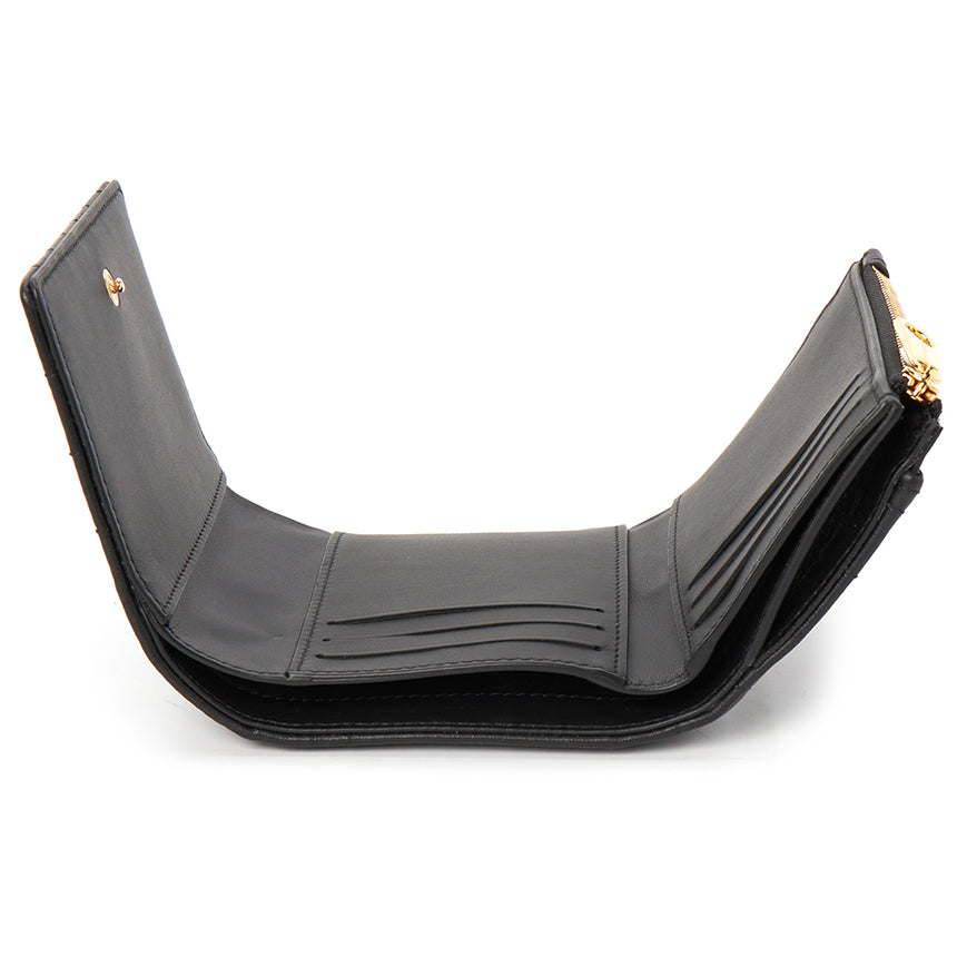 BURBERRY Tri-fold Roller Quilting Folding Wallet Black 8062372