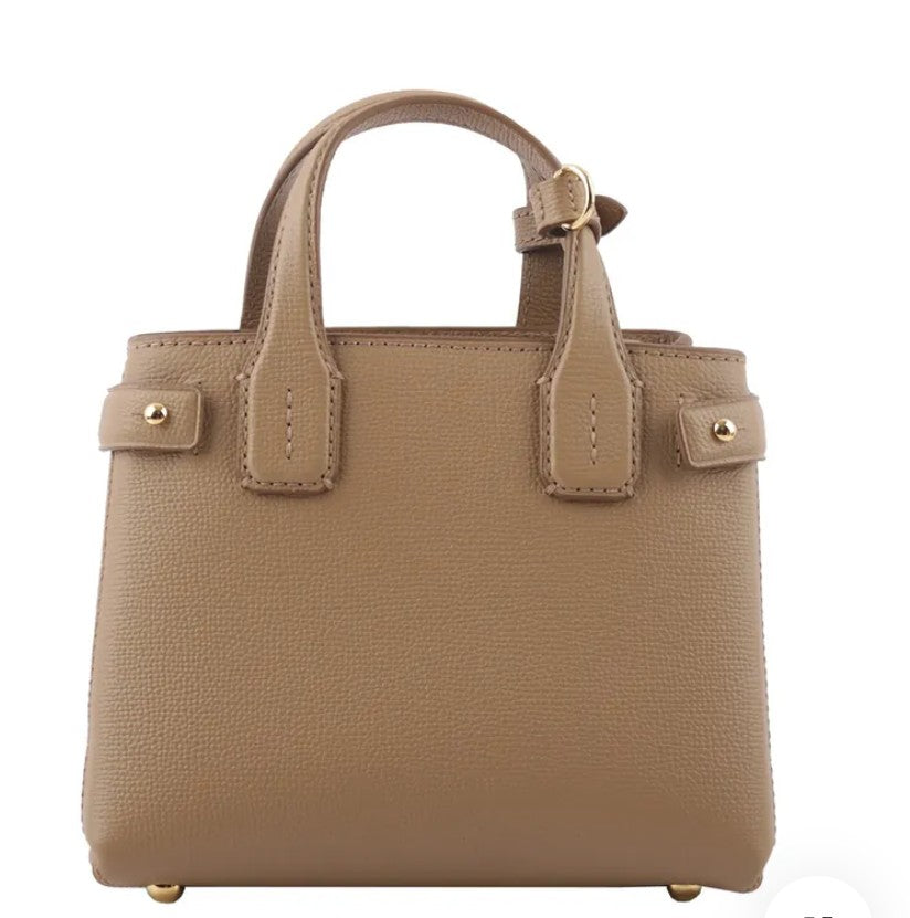 Burberry Baby Banner House Check Leather Satchel