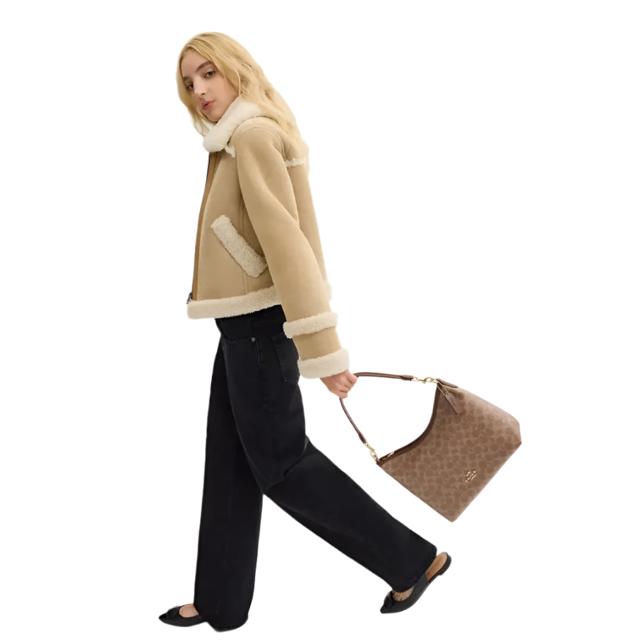 Coach Laurel Shoulder Bag Signature Canvas (CV975)