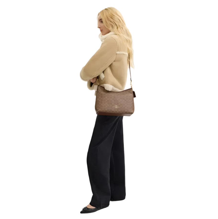 Coach Laurel Shoulder Bag Signature Canvas (CV975)
