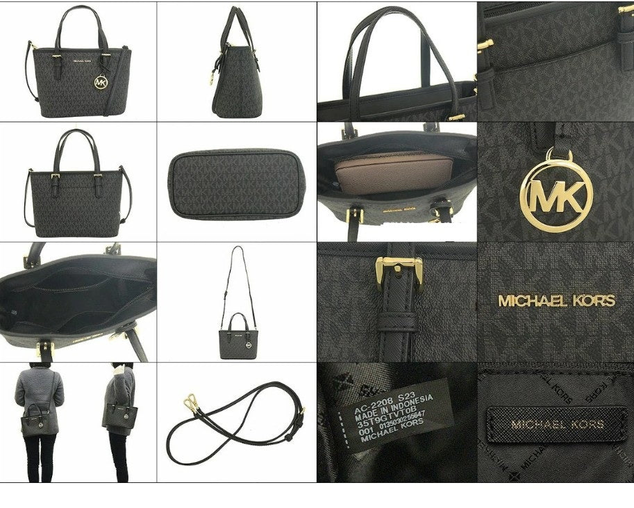 MICHAEL KORS Jet Set Travel Signature Extra Small Carryall Convertible Top bag