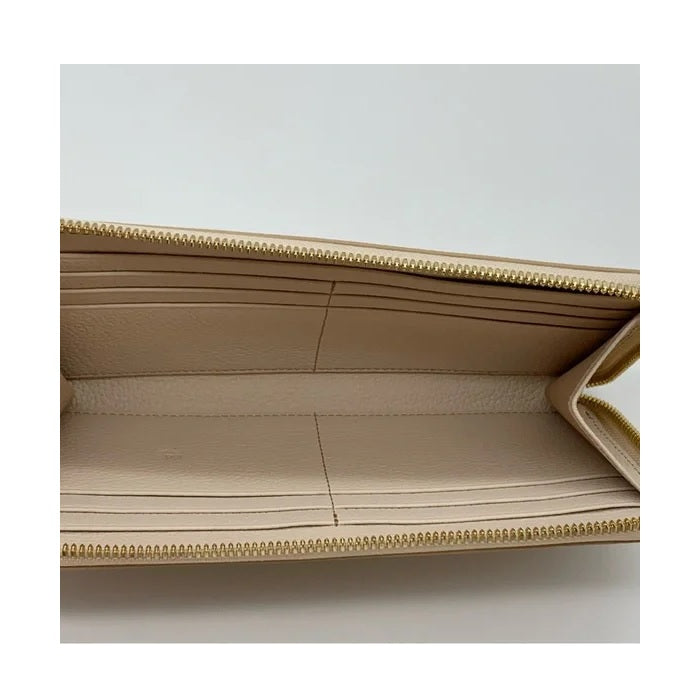MCM Portuna Large Visetos Multifunction Zip-Around Clutch Wallet in Beige