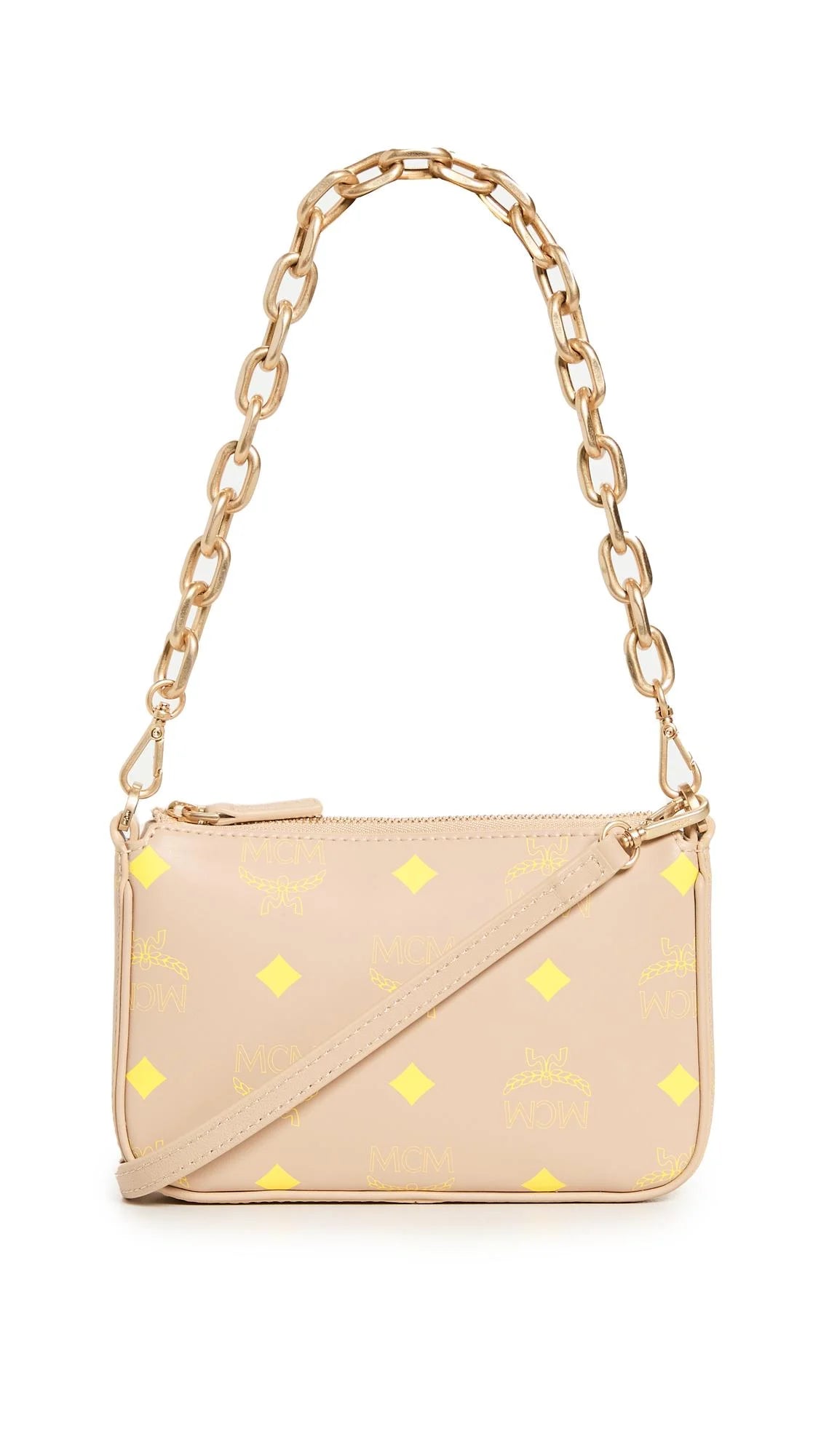 MCM Zip Pouch in Color Splash Logo Leather