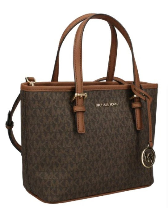 MICHAEL KORS Jet Set Travel Signature Extra Small Carryall Convertible Top bag