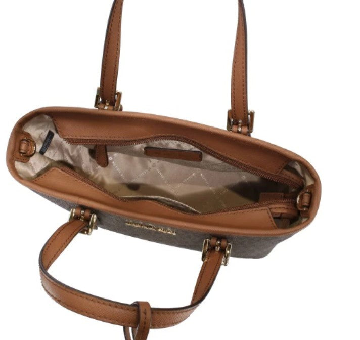 MICHAEL KORS Jet Set Travel Signature Extra Small Carryall Convertible Top bag