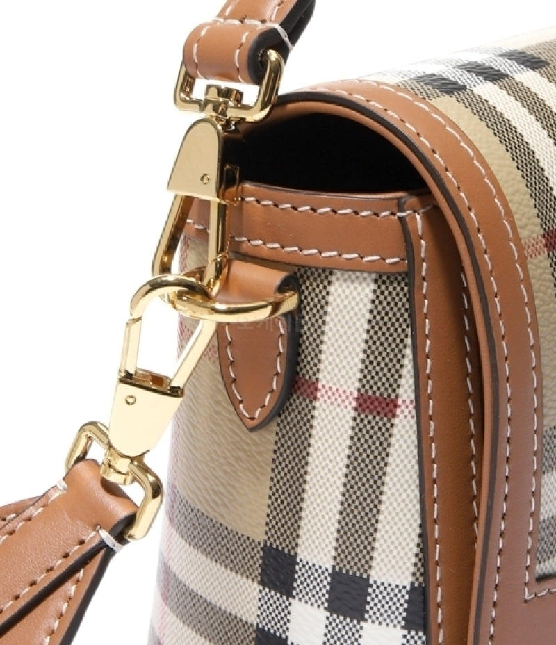 Burberry Briar Brown Ladies check-pattern top handle bag Crossbody 8092048