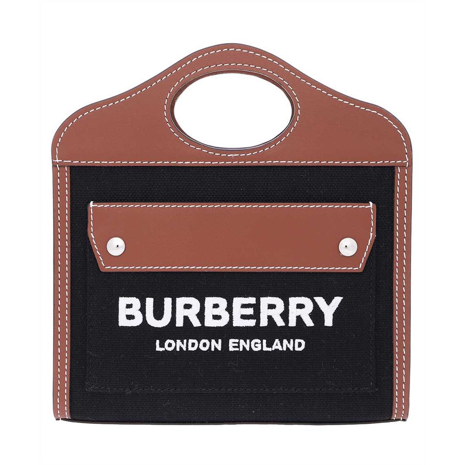 Burberry 8055187 MICRO TWO-TONE AND LEATHER POCKET Bag luxebags singapore