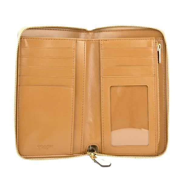 Coach 88913 Cross Grain Leather Medium Zip Bi-fold wallet
