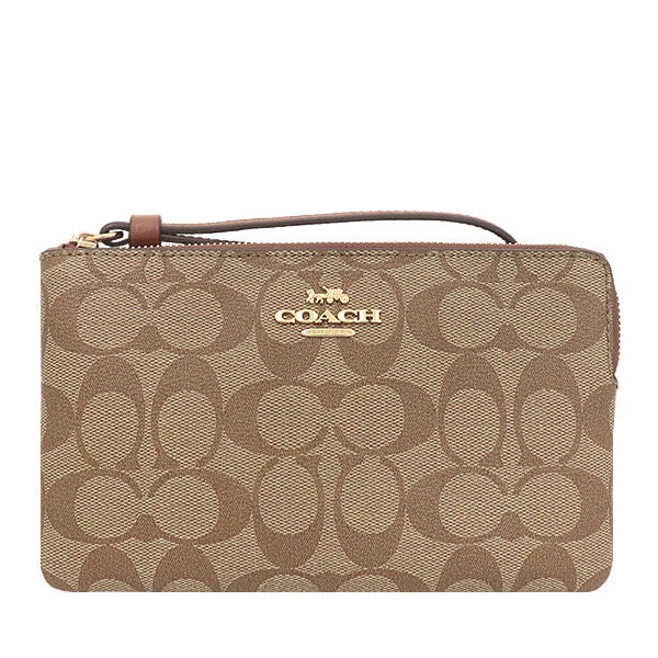 Coach Large Wristlet Signature Canvas/Leather