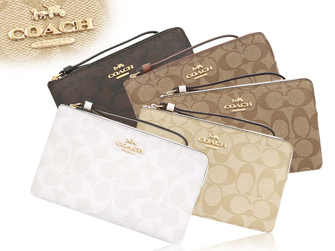 Coach Large Wristlet Signature Canvas/Leather