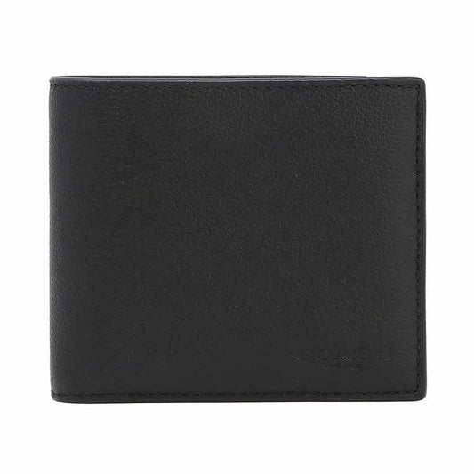 COACH men's calf leather compact ID bi-fold wallet 74991