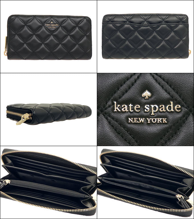 Kate spade Ladies wlru6340 Quilted leather Natalia Large Continental Wallet Round Zip