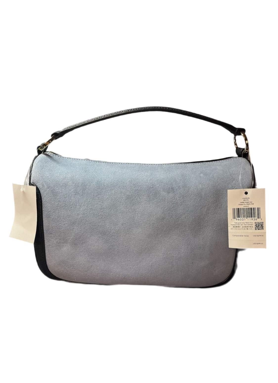 Kate Spade Smoosh Crossbody Suede Mixed Material Blazer Blue