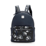 MCM Calfskin Visetos Floral Leopard Klassik Small Stark Backpack Blue Black