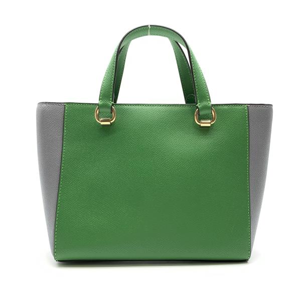 COACH CC765 Handbag Shoulder Bag 2WAY Bicolor Green Gray