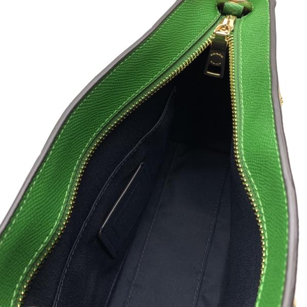 COACH CC765 Handbag Shoulder Bag 2WAY Bicolor Green Gray