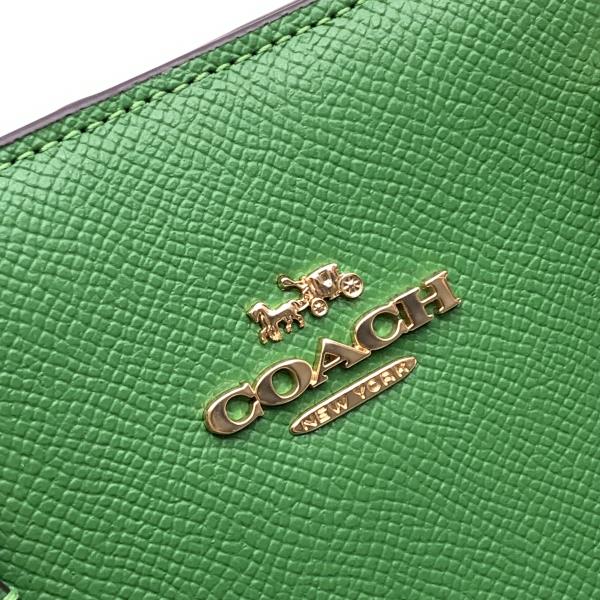 COACH CC765 Handbag Shoulder Bag 2WAY Bicolor Green Gray