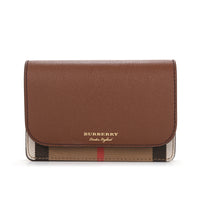 Burberry Hampshire Derby House Check Leather Cross Body Bag Wallet with Strap