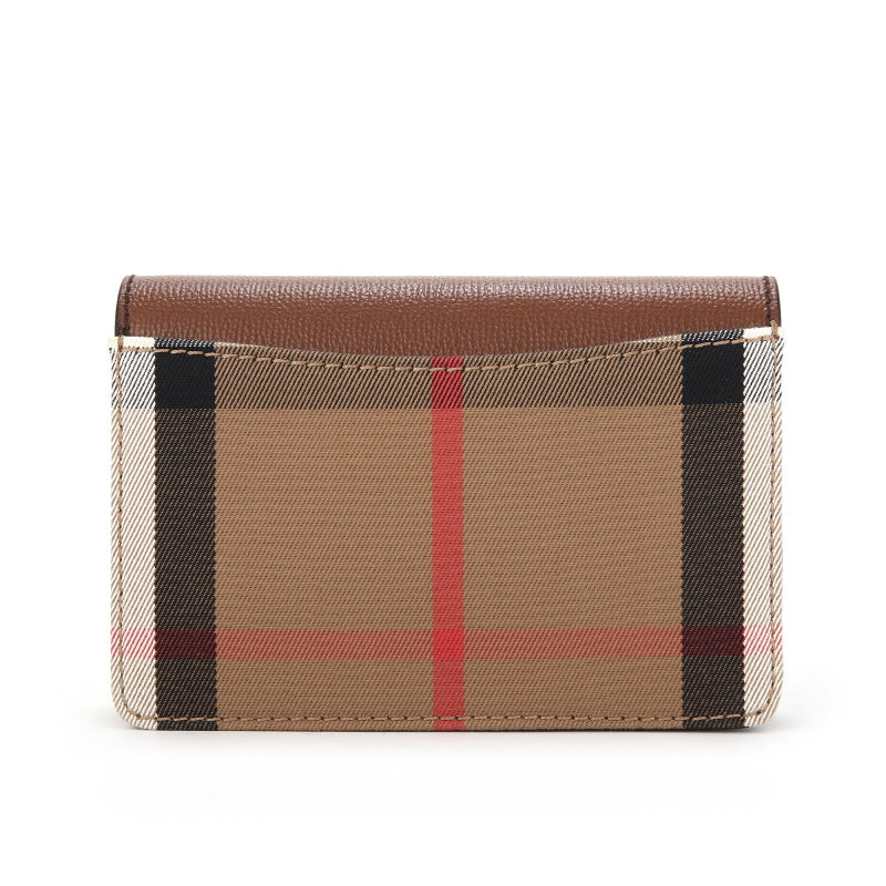 Burberry Hampshire Derby House Check Leather Cross Body Bag Wallet with Strap