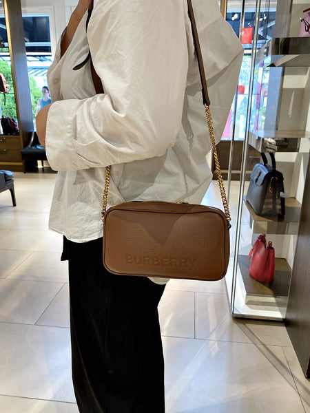 BURBERRY EMBOSSED LOGO LEATHER CROSSBODY BAG – luxebags singapore
