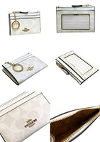 COACH Mini Skinny ID Case Signature Canvas Ladies Coin Purse / Coin Case