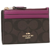 COACH Mini Skinny ID Case Signature Canvas Ladies Coin Purse / Coin Case