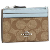 COACH Mini Skinny ID Case Signature Canvas Ladies Coin Purse / Coin Case