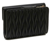 Miu Miu Bifold Wallet Matelassesse Leather Wallet Black Women 5ML225