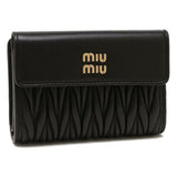 Miu Miu Bifold Wallet Matelassesse Leather Wallet Black Women 5ML225