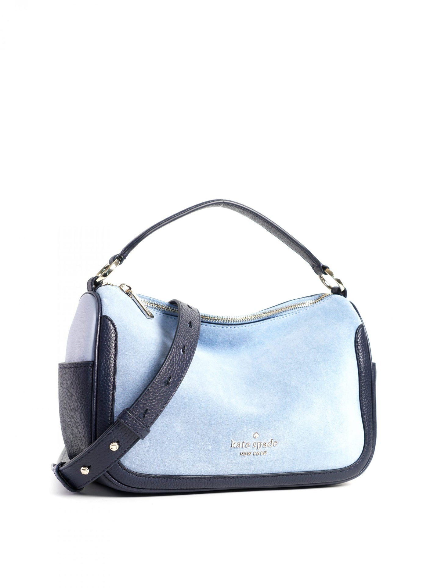 Kate Spade Smoosh Crossbody Suede Mixed Material Blazer Blue