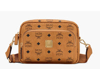 MCM Classic Small Visetos Crossbody Bag MMRAAKC02 cognac