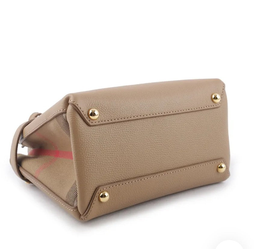 Burberry Baby Banner House Check Leather Satchel