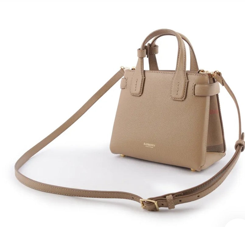 Burberry Baby Banner House Check Leather Satchel